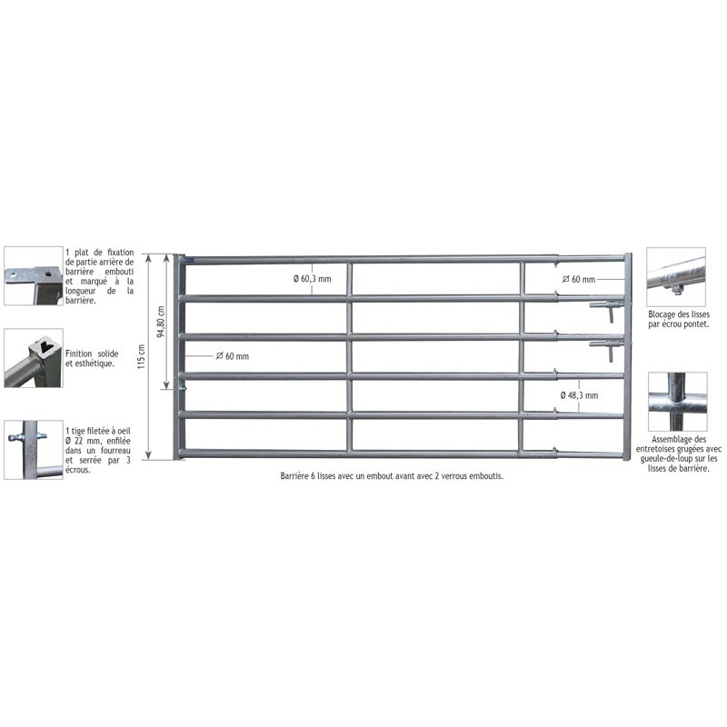 6-rohriges Ø 60,3 mm hauptteil 3/4 m 6-rohriges Ø 60,3 mm hauptteil 3/4 m