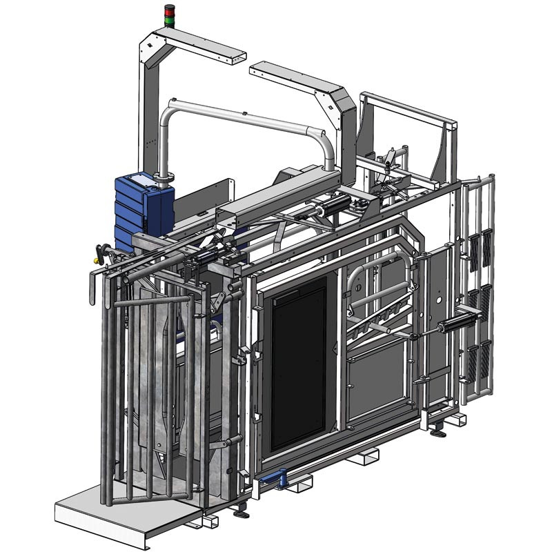 Fang- und Behandlungsstand LVAPI - 3 Seitentüren - Breitenverstellbare Seiten - Seitliche Panels, öffnend, mit Türen Fang- und Behandlungsstand LVAPI - 3 Seitentüren - Breitenverstellbare Seiten - Seitliche Panels, öffnend, mit Türen