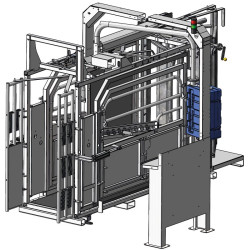 Fang- und Behandlungsstand LVAPI - 3 Seitentüren - Breitenverstellbare Seiten - Seitliche Panels, öffnend, mit Türen Fang- und Behandlungsstand LVAPI - 3 Seitentüren - Breitenverstellbare Seiten - Seitliche Panels, öffnend, mit Türen