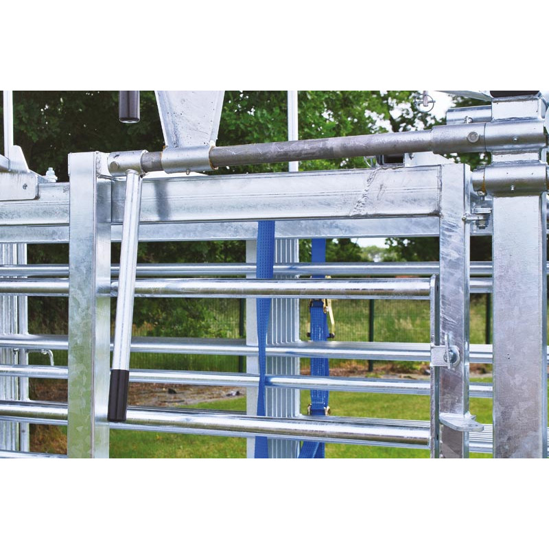 Versetzte bedienung für PCCM-Halsfangrahmen am klauenpflegestand OPTI'PLUS