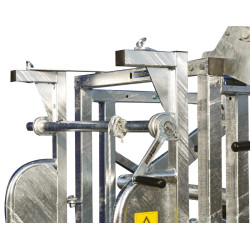 Handbetätigter Klauenpflegesatz vorne und hinten, komplett für Stand mit breitenverstellbaren Seiten - 4 Seitentüren