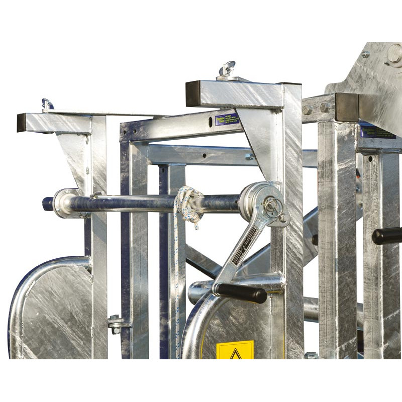 Handbetätigter Klauenpflegesatz vorne und hinten, komplett für Stand mit breitenverstellbaren Seiten - 4 Seitentüren