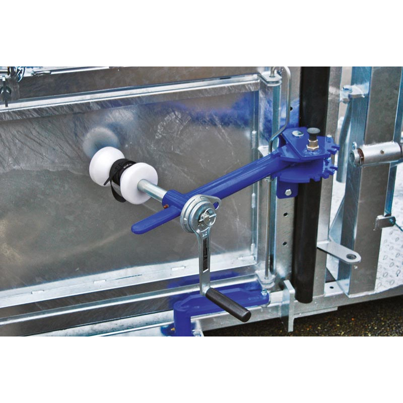 Handbetätigter Klauenpflegesatz vorne und hinten, komplett für Stand mit breitenverstellbaren Seiten - 4 Seitentüren