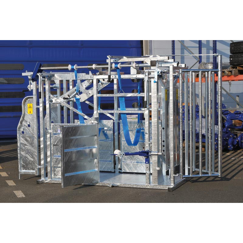 Handbetätigter Klauenpflegesatz vorne und hinten, komplett für Stand mit breitenverstellbaren Seiten - 4 Seitentüren