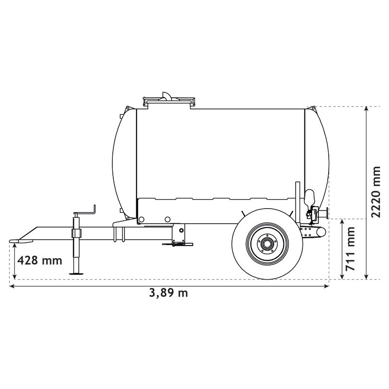 Monoblock-Wasserfässer auf Fahrgestell 3200 L Monoblock-Wasserfässer auf Fahrgestell 3200 L