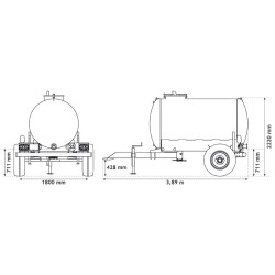 Monoblock-Wasserfässer auf Fahrgestell 3200 L Monoblock-Wasserfässer auf Fahrgestell 3200 L