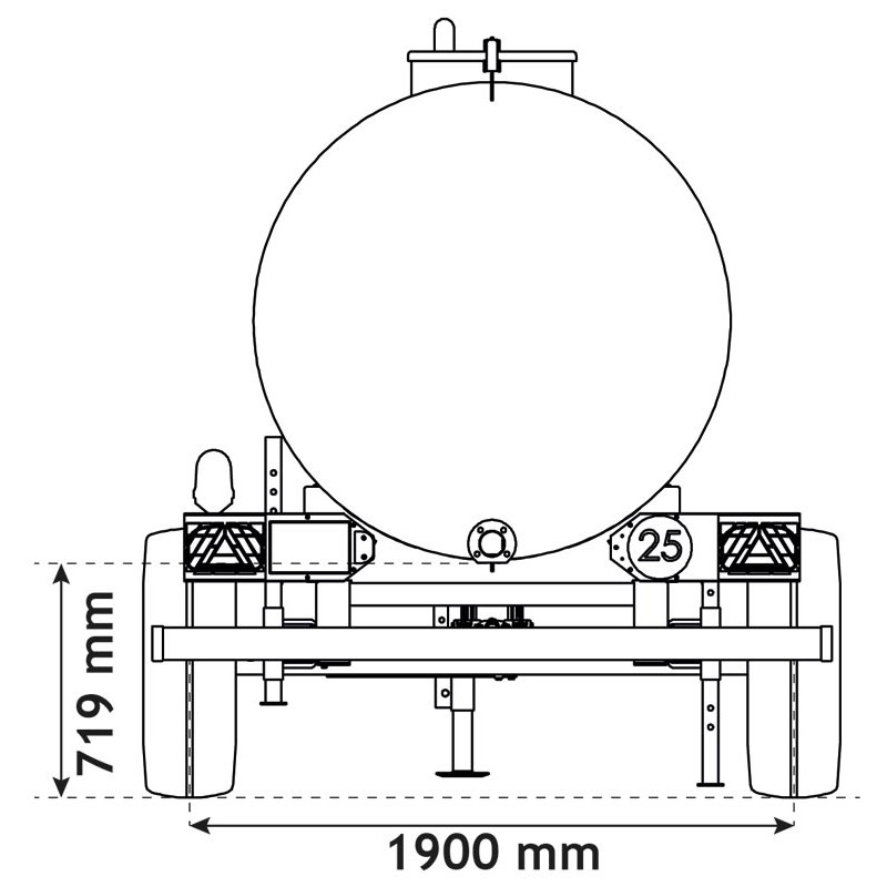 Monoblock-Wasserfässer auf Fahrgestell 4400 L Monoblock-Wasserfässer auf Fahrgestell 4400 L