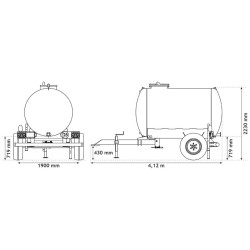 Monoblock-Wasserfässer auf Fahrgestell 4400 L Monoblock-Wasserfässer auf Fahrgestell 4400 L