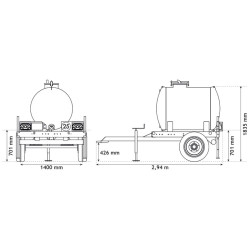 Wasserfässer auf Fahrgestell 890 L Wasserfässer auf Fahrgestell 890 L