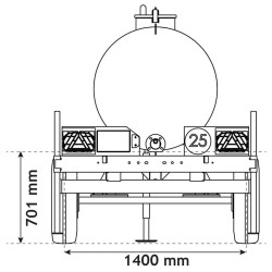 Wasserfässer auf Fahrgestell 1100 L