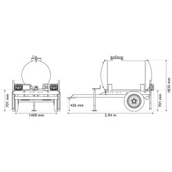 Wasserfässer auf Fahrgestell 1100 L
