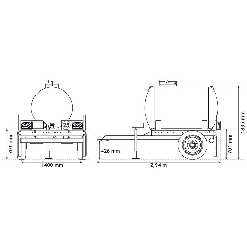 Wasserfässer auf Fahrgestell 1100 L