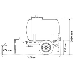 Wasserfässer auf Fahrgestell 1500 L