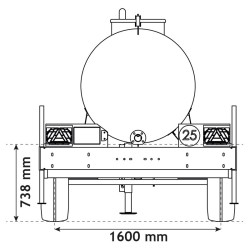 Wasserfässer auf Fahrgestell 1500 L