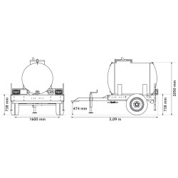 Wasserfässer auf Fahrgestell 1500 L