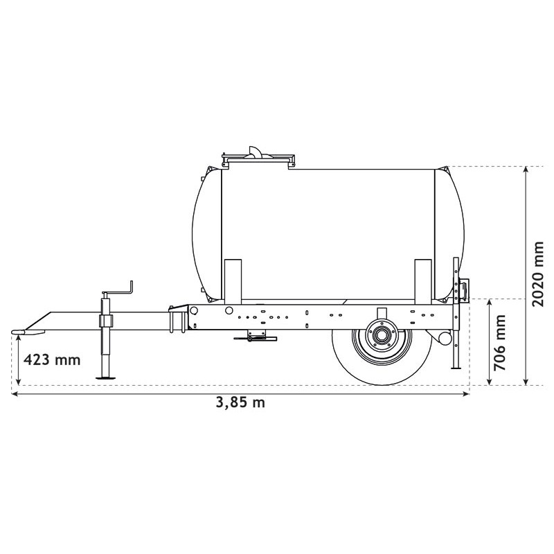 Wasserfässer auf Fahrgestell 2000 L