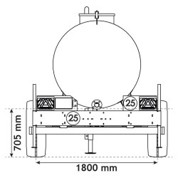 Wasserfässer auf Fahrgestell 3200 L Wasserfässer auf Fahrgestell 3200 L