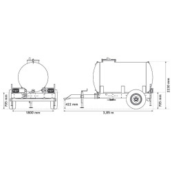 Wasserfässer auf Fahrgestell 3200 L Wasserfässer auf Fahrgestell 3200 L