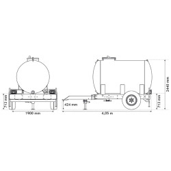 Wasserfässer auf Fahrgestell 4400 L