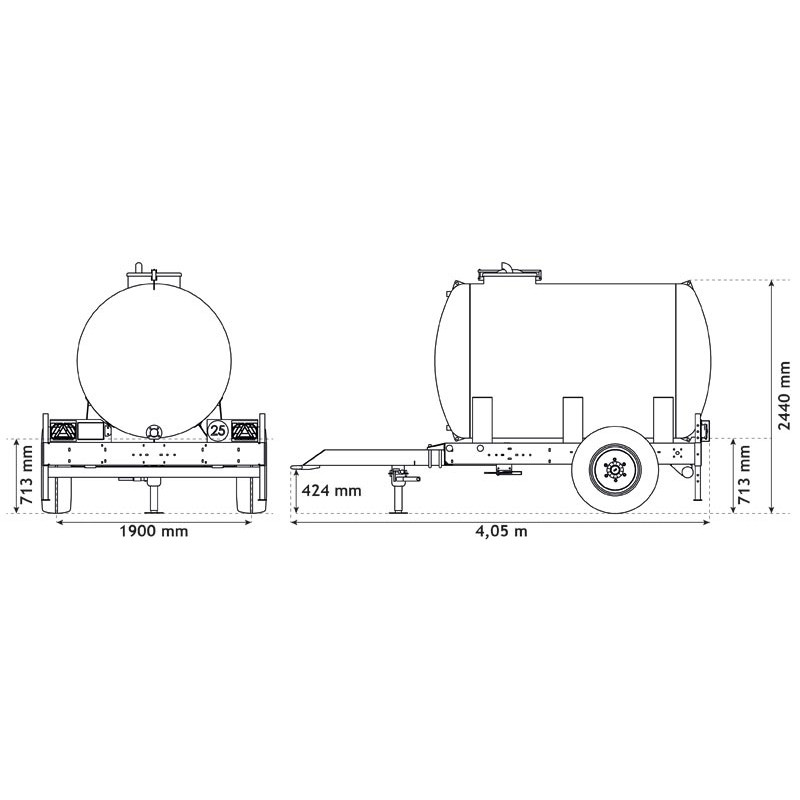 Wasserfässer auf Fahrgestell 4400 L
