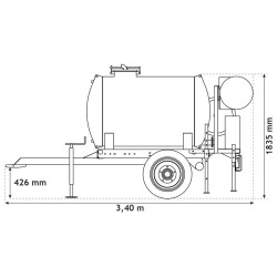 Wasserfässer auf Fahrgestell für Grünflächen 1100 L Wasserfässer auf Fahrgestell für Grünflächen 1100 L