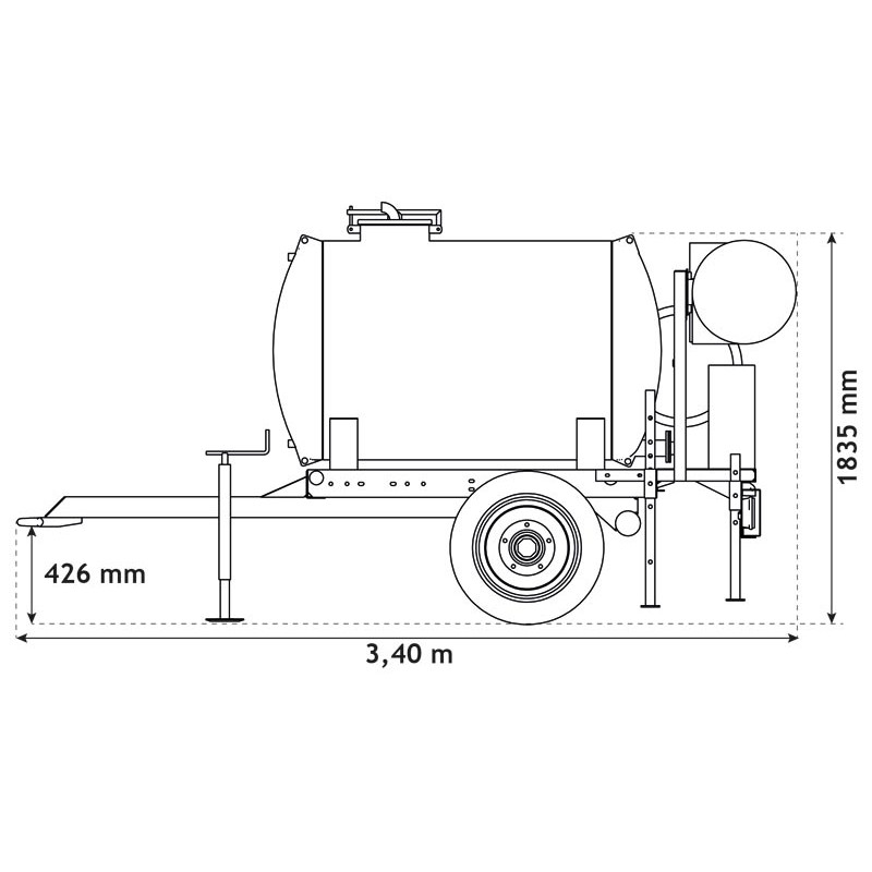 Wasserfässer auf Fahrgestell für Grünflächen 1100 L Wasserfässer auf Fahrgestell für Grünflächen 1100 L
