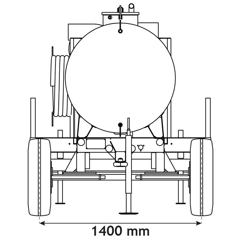 Wasserfässer auf Fahrgestell für Grünflächen 1100 L Wasserfässer auf Fahrgestell für Grünflächen 1100 L