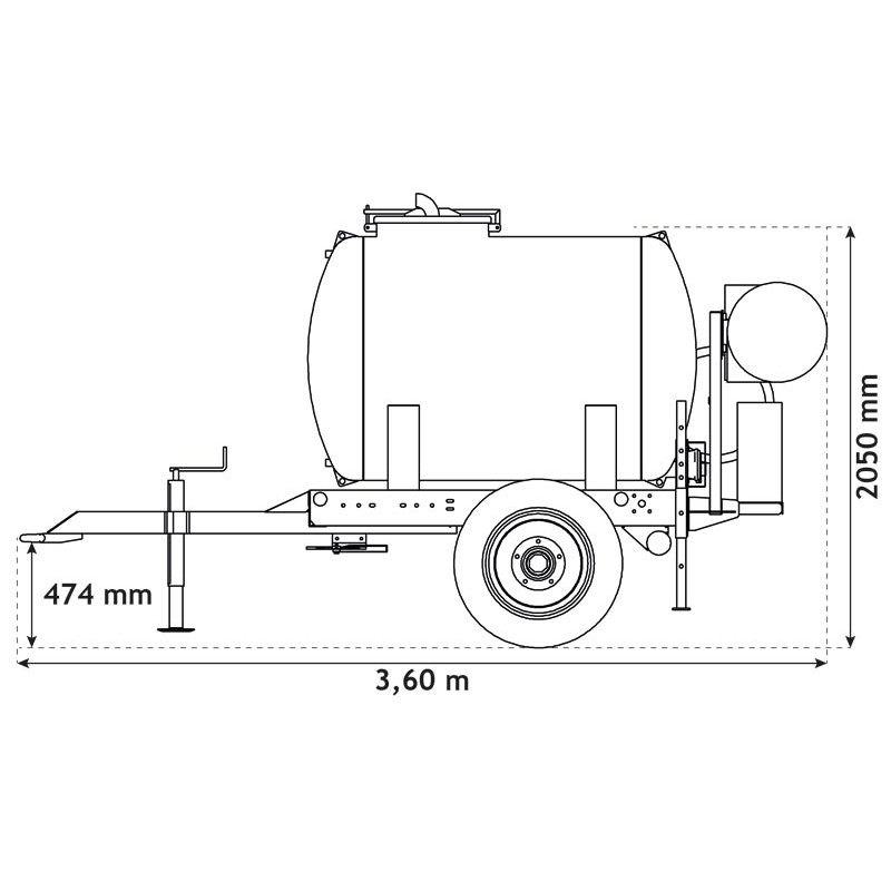 Wasserfässer auf Fahrgestell für Grünflächen 1500 L Wasserfässer auf Fahrgestell für Grünflächen 1500 L