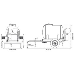 Wasserfässer auf Fahrgestell für Grünflächen 1500 L Wasserfässer auf Fahrgestell für Grünflächen 1500 L