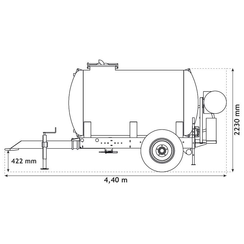 Wasserfässer auf Fahrgestell für Grünflächen 3200 L