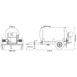 Wasserfässer auf Fahrgestell für Grünflächen 3200 L Wasserfässer auf Fahrgestell für Grünflächen 3200 L