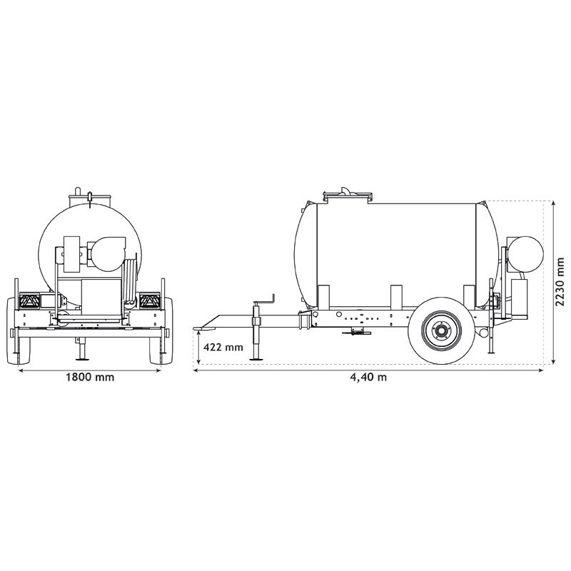 Wasserfässer auf Fahrgestell für Grünflächen 3200 L Wasserfässer auf Fahrgestell für Grünflächen 3200 L