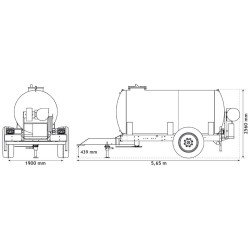 Wasserfässer auf Fahrgestell für Grünflächen 6200 L