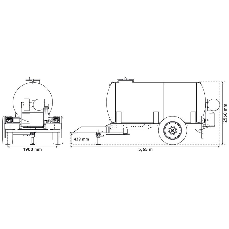 Wasserfässer auf Fahrgestell für Grünflächen 6200 L