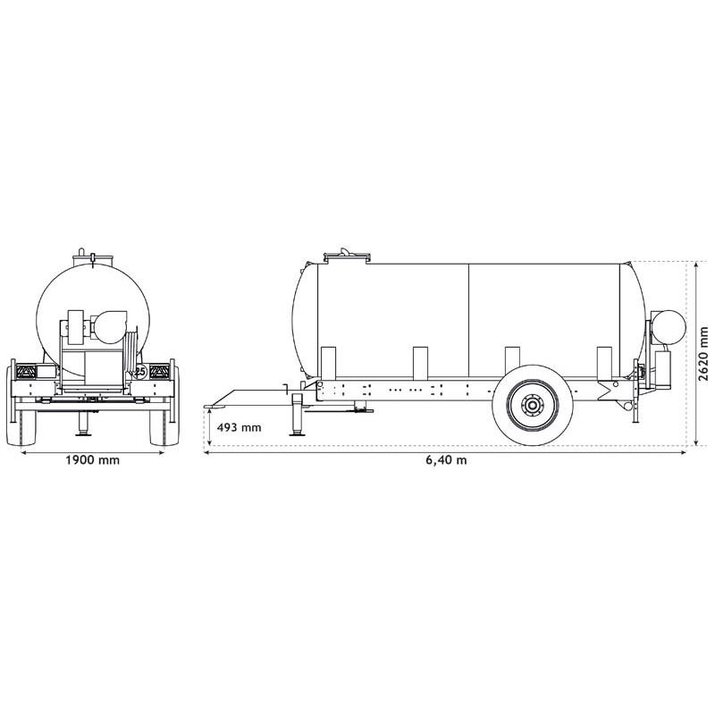 Wasserfässer auf Fahrgestell für Grünflächen 8000 L