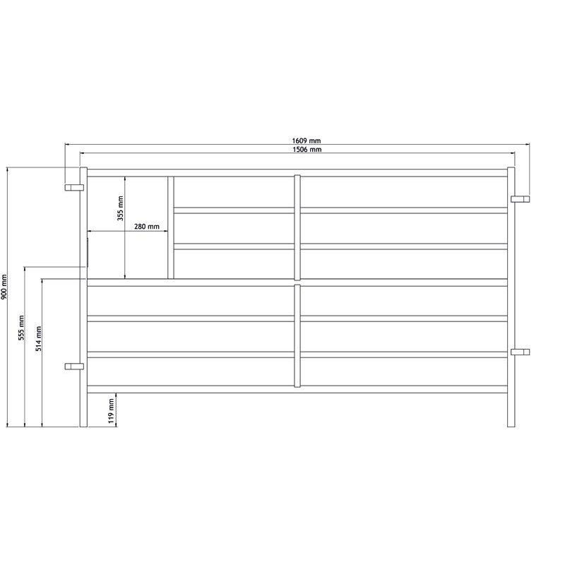 Ablammhorde mit Tränkeausnehmung und Stecker