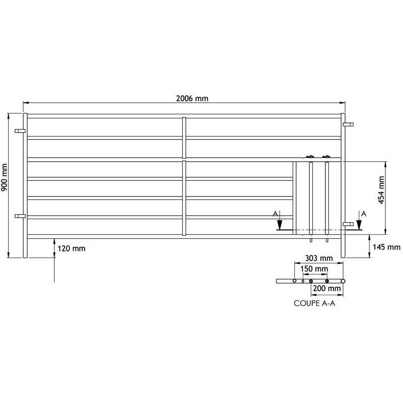 Rohrige Horde mit Stecker und Lämmerschlupf