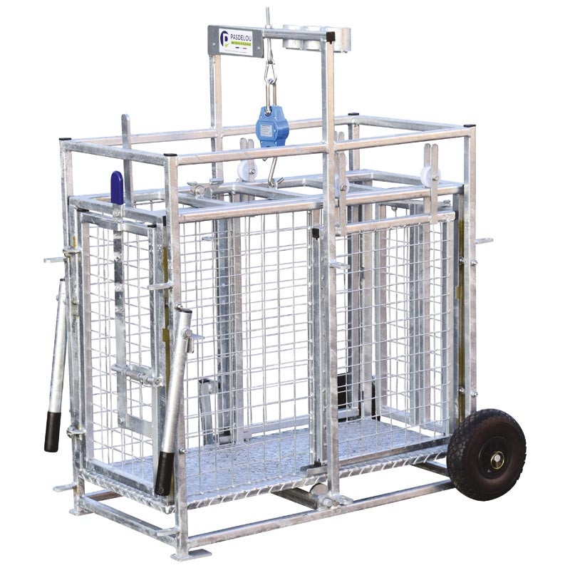 Fahrbarer Wiegestand mit Gewichtsanzeige für Schafe