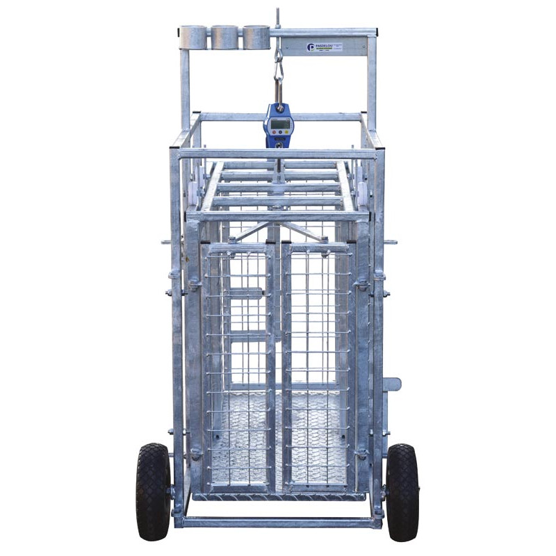 Fahrbarer Wiegestand mit Gewichtsanzeige für Schafe