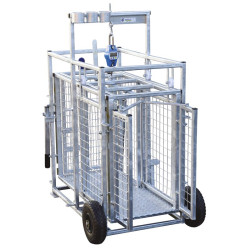 Fahrbarer Wiegestand mit Gewichtsanzeige für Schafe