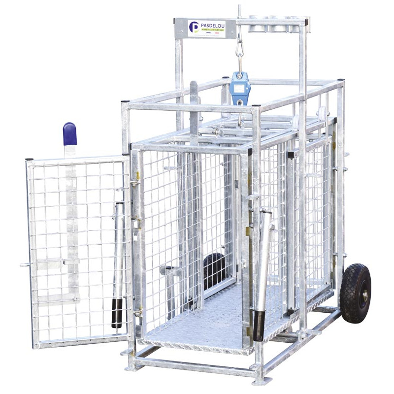 Fahrbarer Wiegestand mit Gewichtsanzeige für Schafe