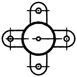 Pfosten 4 Richtungen - Ø 102 mm - Zum Einbetonieren Pfosten 4 Richtungen - Ø 102 mm - Zum Einbetonieren