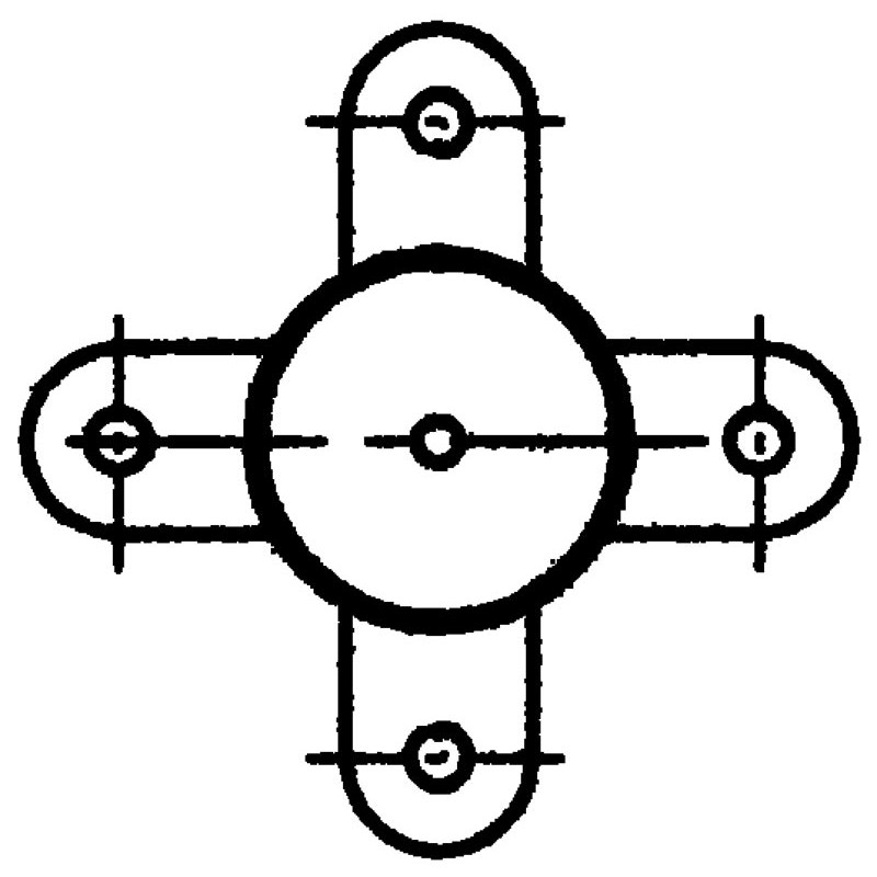 Pfosten 4 Richtungen - Ø 102 mm - Zum Einbetonieren Pfosten 4 Richtungen - Ø 102 mm - Zum Einbetonieren