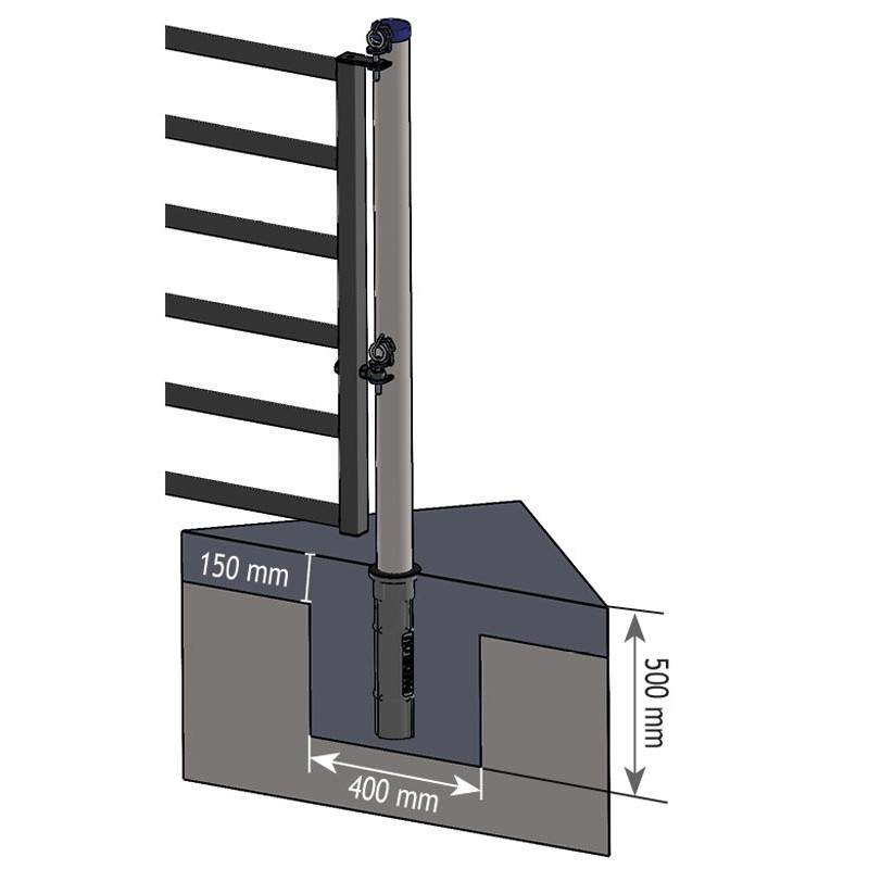 Runde Bodenhülse aus Kunststoff für Ø 102 mm runden Pfosten Runde Bodenhülse aus Kunststoff für Ø 102 mm runden Pfosten