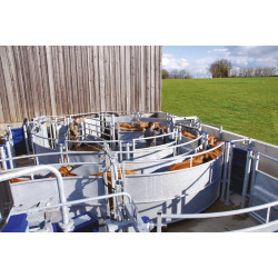 Halbmondmodul für Halbmondtreibanlage mit Pfosten zum Einbetonieren