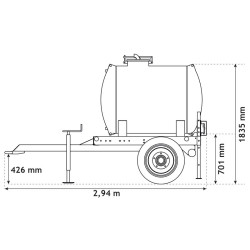 Wasserfässer auf Fahrgestell 890 L