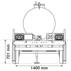 Wasserfässer auf Fahrgestell 890 L