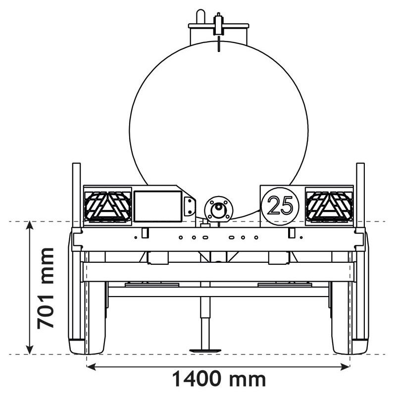 Wasserfässer auf Fahrgestell 890 L
