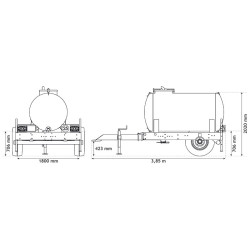 Wasserfässer auf Fahrgestell 2000 L Wasserfässer auf Fahrgestell 2000 L
