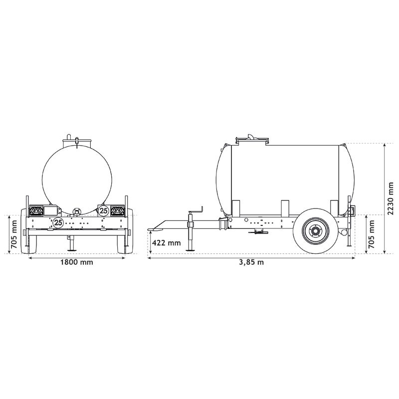 Wasserfässer auf Fahrgestell 3200 L